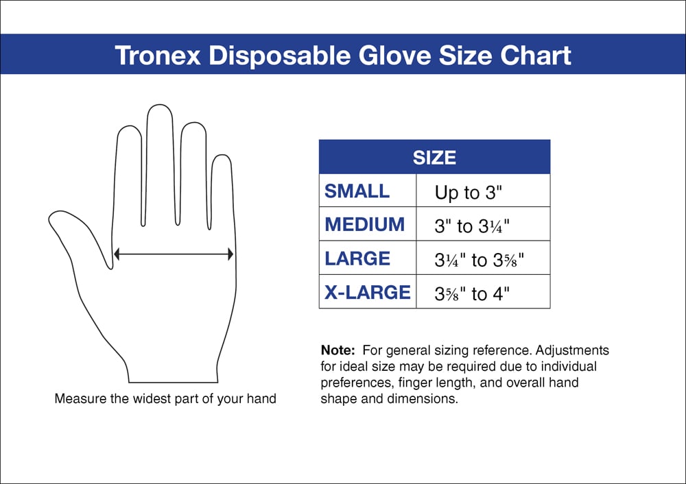 Clark Nitrile Gloves Size Chart