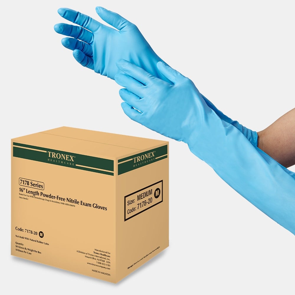Tronex 7178 - 16” Extended Length, Powder-Free, Nitrile Exam